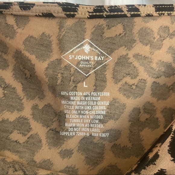 NWT St. John’s bay leopard print‎ pullover shirt - Picture 9 of 15